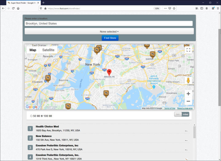 AetrexReps.com - Store Locator CMS